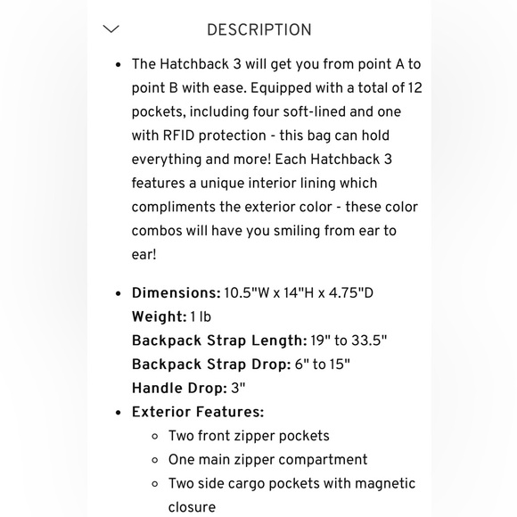 Lug Hatchback 3, Metallic Olive, NWT - Picture 10 of 11